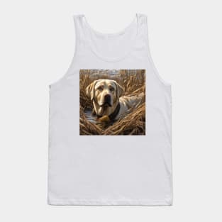 Yellow Lab Standing in Marsh Tank Top